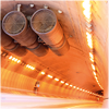 Car Light Trails and Ventilation Fans  inside Caldecott Tunnel  Berkeley Hills, California, USA 
