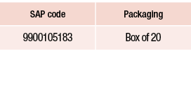 SAP code,Packaging,9900105183,Box of 20